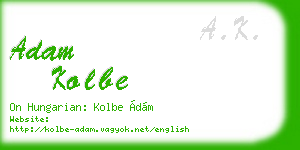 adam kolbe business card